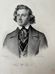 Litografi af Johann Georg Weinhold - Portræt af ...