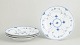 Royal Copenhagen Blue Fluted Half Lace, set of four dinner plates.
