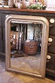 Fransk 1800 tals Louis Philippe sølv kamin spejl med fin dekoreret ramme.H:87cm. B:63cm.