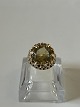 14 karat Guld Vintage Damering med lysegrøn ...