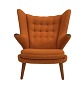 HJ Wegner. Bear easychair AP-19. Teak nails. New upholstered in Hallingsdal wool.