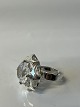 Vintage ring with a large clear zircon silverSize 57 ...