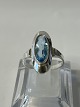 Silver Ladies Ring with Light Blue StoneSize 53