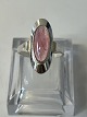 Silver Ladies Ring with Pink Stonestamped 835SSize 57
