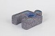 Nittsjö stoneware candlestick, geometric form with blue ...