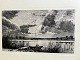 Radering af Louise Ravn-Hansen - Vejlesø ved Holte 1889.