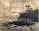 Niss, Thorvald (1842 - 1905) Danmark: Uvejr ved Esrum ...