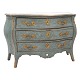 Blue-decorated Rococo chest of drawers with three ...