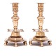 Pair of Brass Baroque candlesticks circa 1750. H: 26cm