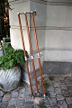 Old hat rack / coat rack in chrome and wood. L: 130cm...