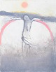 Nis Schmidt, "Fredag", mixed media på papir, listet ...