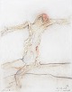 Nis Schmidt, "Pietà II", mixed media på papir, listet ...