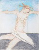 Nis Schmidt, "Pietà", mixed media på papir, listet dansk ...