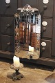 Old Venetian mirror with fine cut floral motifs and mirror glass with a fine patina...