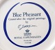 Blue Pheasant China faience porcelain, large plump vases 20.5-21cm. Stock 2
