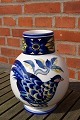 Blue Pheasant China faience porcelain, large plump vases 20.5-21cm. Stock 2