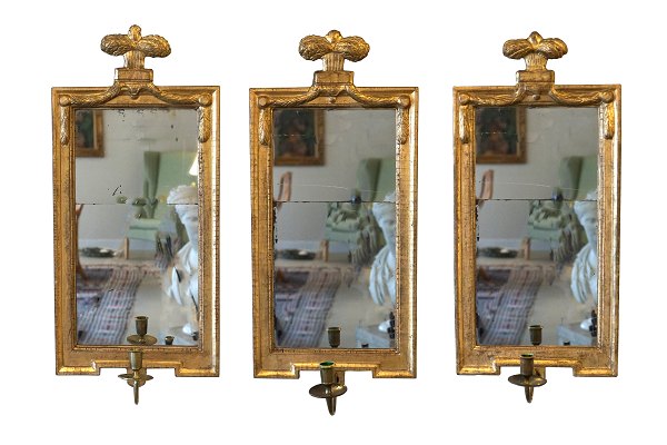 Johan Åkerblad: Set of three gilded mirrors. Stockholm
around 1785