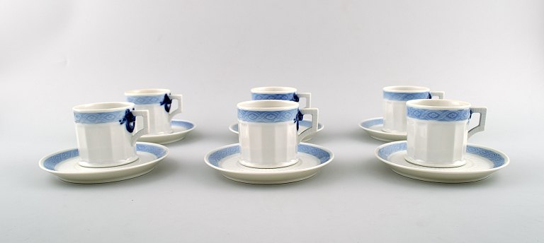 6 sets of Royal Copenhagen Blue Fan patternCoffee cup and saucer no. 11548.
