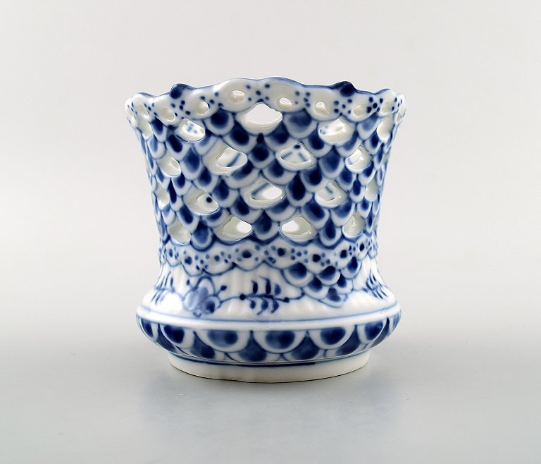 Blue fluted Full Lace beaker from Royal Copenhagen.Number 1015.