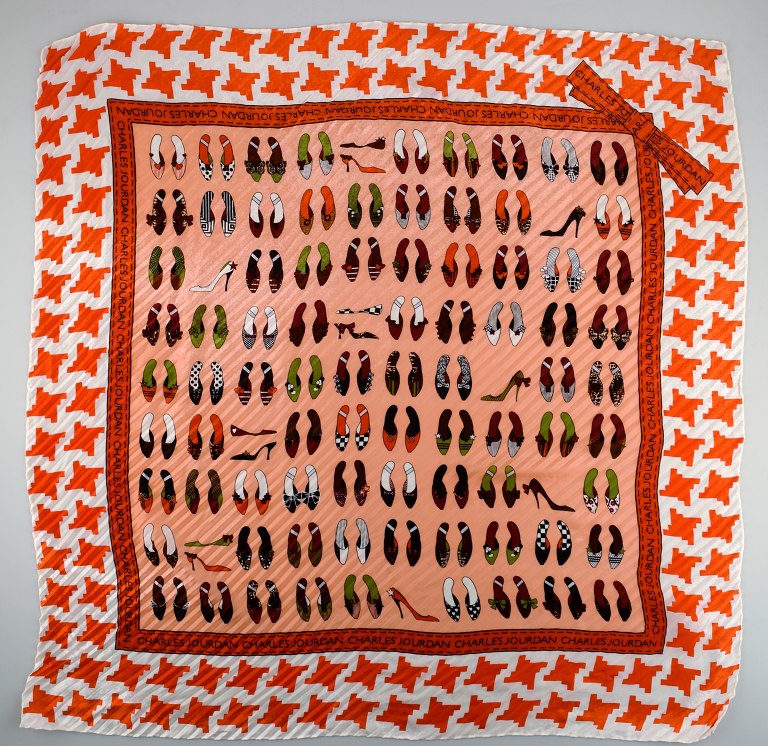 Charles Jourdan, vintage scarf with shoes.