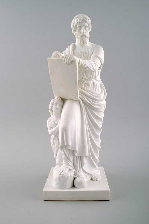 Antik b&g/ Bing & grøndahl efter Thorvaldsen, biscuit figur af apostel, sjælden 
model.