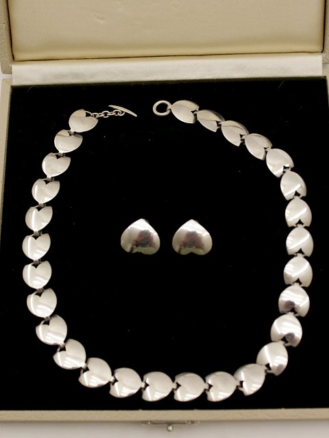 Hjerte halskæde med øre clips