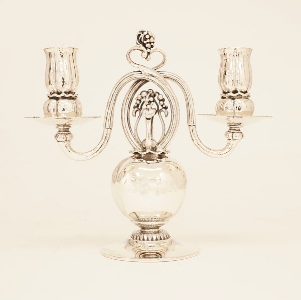Georg Jensen: Silver candlestick. #324. H: 21cm. W: 1.222gr