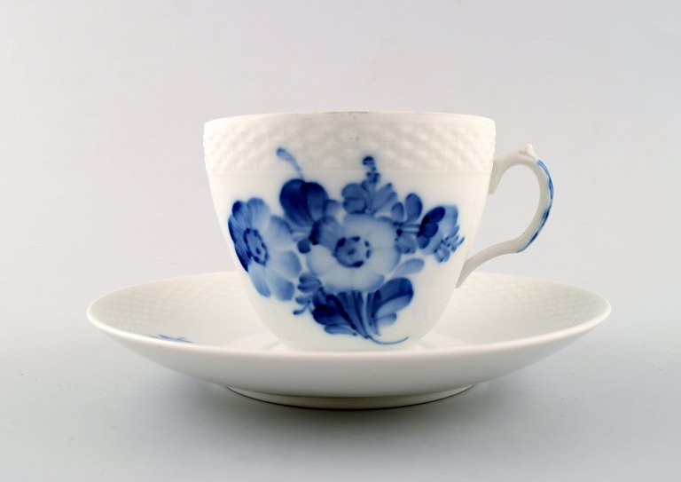Blue Flower, braided, Cup and saucer, Royal Copenhagen.Number 10/8261.