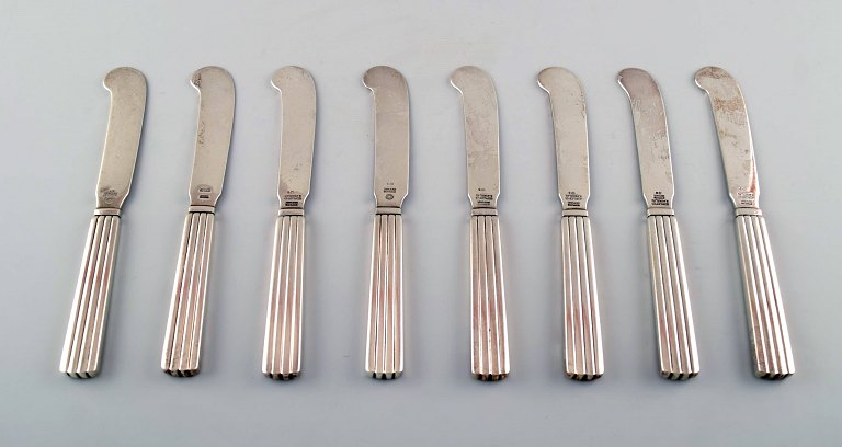 Bernadotte silver cutlery Georg Jensen, 8 butter knifes.