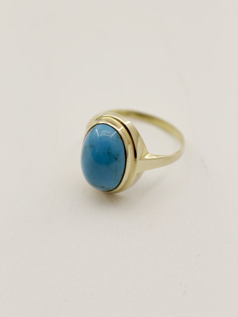 8 carat gold ring size 52 with turquoise