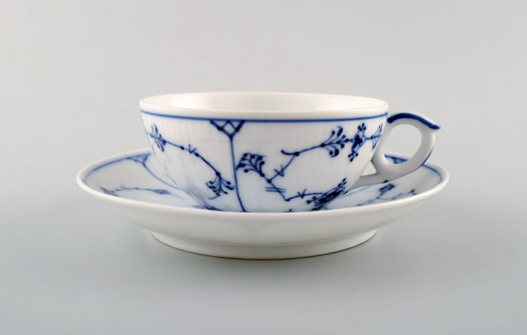 Royal Copenhagen Blue Fluted plain tea cup with saucer # 1/76.3 sets in stock.