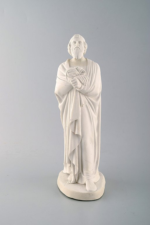 Antique and rare Royal Copenhagen sculpture in biscuit. Sculpture of pharisee after Thorvaldsen. Ca. 1870.