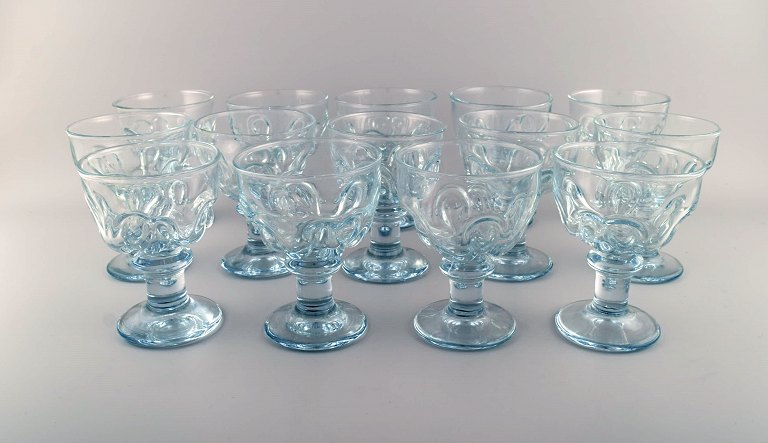 14 store franske designer glas i mundblæst kunstglas. Midt 1900-tallet.
