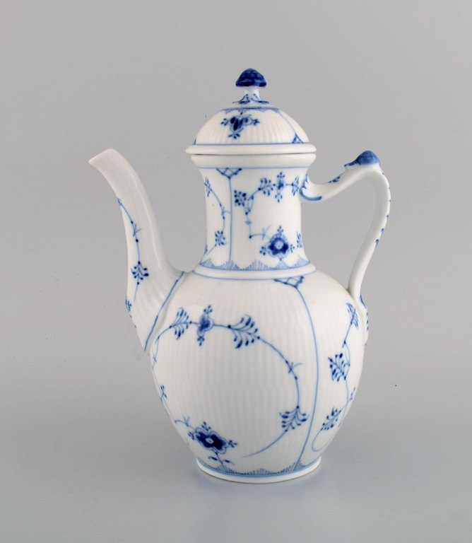 Royal Copenhagen Blue Fluted Plain coffee pot. Model number 1/48. Dated 1949.