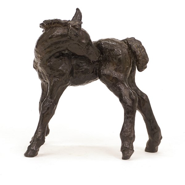 Gudrun Lauesen for Just Andersen. Standing horse, Diskometal. D2333. H: 29cm