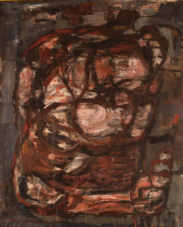 Pipin Henderson (f. 1924), Danmark. Olie på lærred. Abstrakt komposition. Midt 1900-tallet.