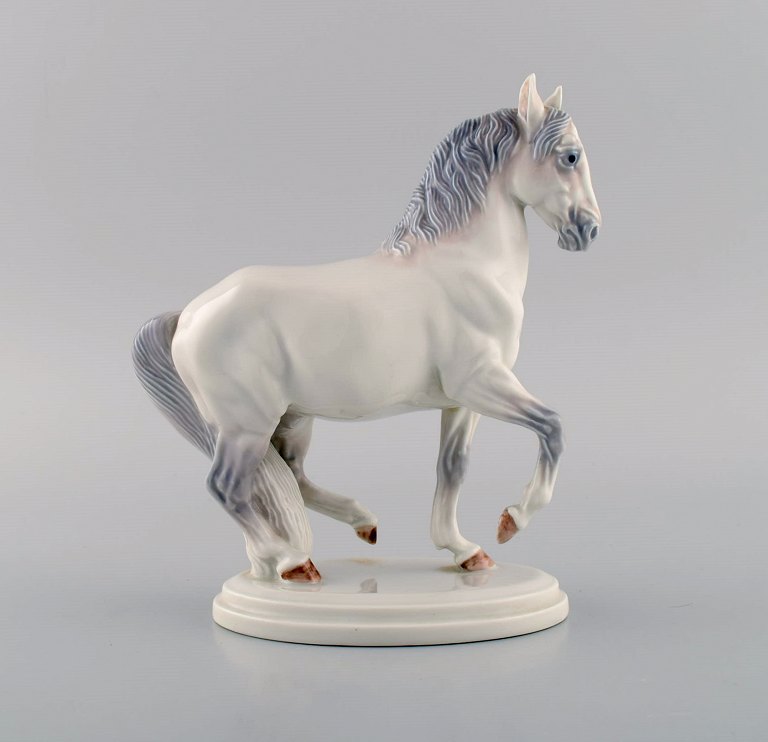 Jeanne Grut for Royal Copenhagen. Rare porcelain figure. Lippizan horse. Dated 1969-1974.