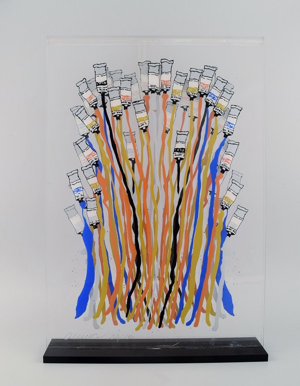 Arman (1928-2005), French-born American artist. Mulitiple on double-sided plexiglass. 1968. Limited edition. Number 24/150.