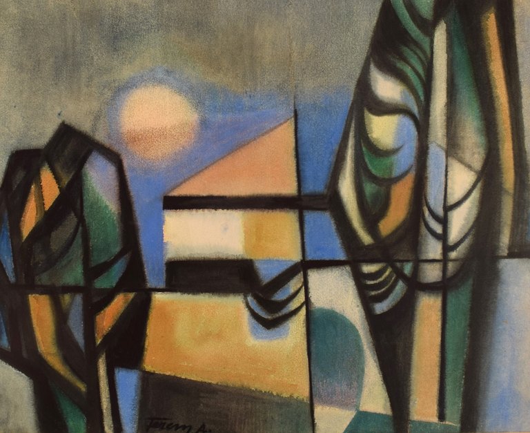 Albert Ferenz (1907-1994), Germany. Watercolor on paper. Mid-20th century.