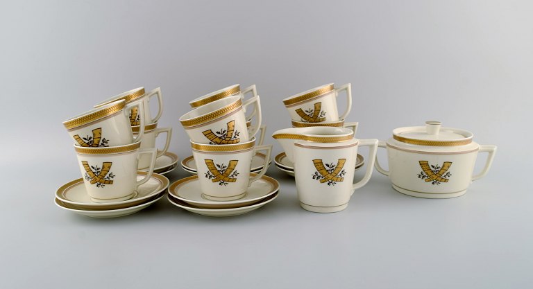 Royal Copenhagen Golden Horns coffee service for 10 people. 1960s.