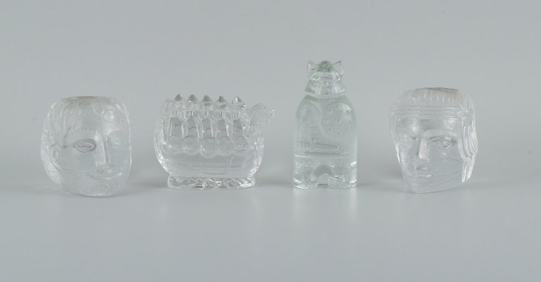 Kosta Boda, Sweden.Four figures in art glass.