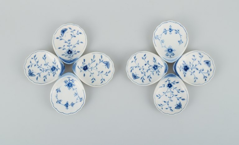 Bing & Grondahl, butterfly and blue fluted.A set of eight small bowls.