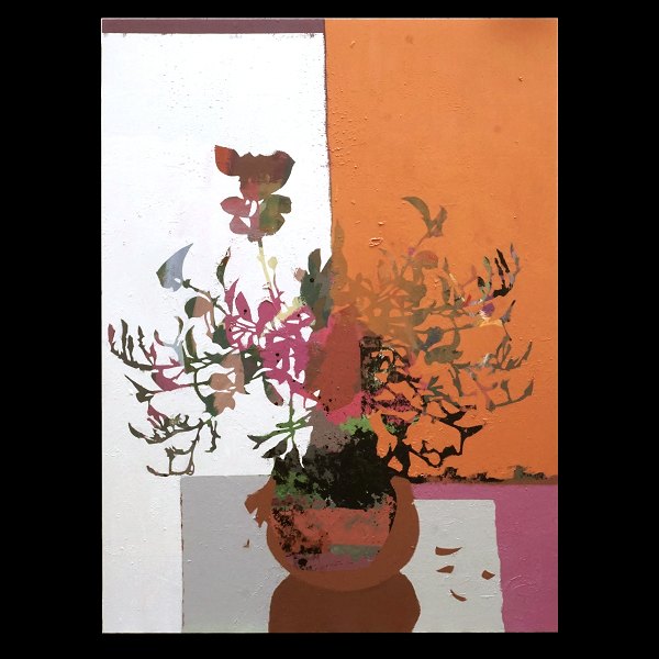 Lars Tygesen, b. 1979, oil on canvas. "Flowers". Signed and dated 2022. Size: 220x160cm