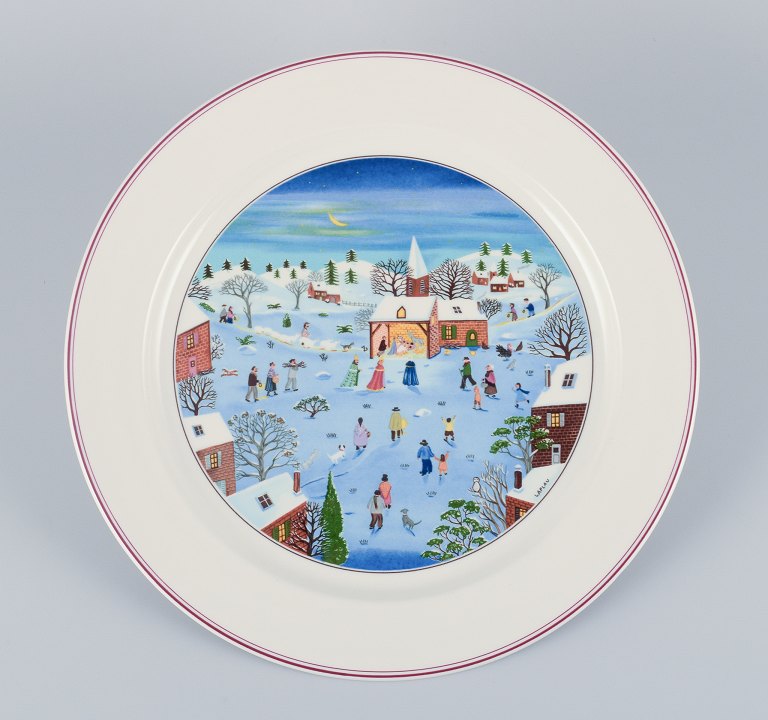 Villeroy & Boch, Naïf Christmas. Large round porcelain dish with a design by artist Laplau.