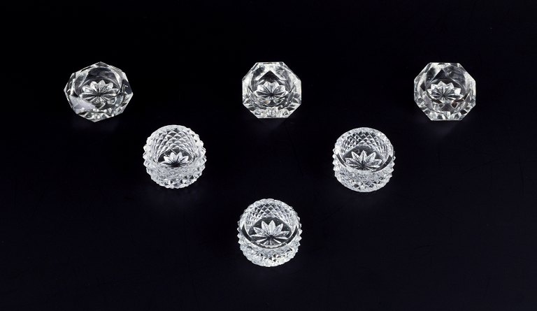 Fåglavik Glasbruk (1874-1980), Sweden.Six salt cellars in handmade clear glass.