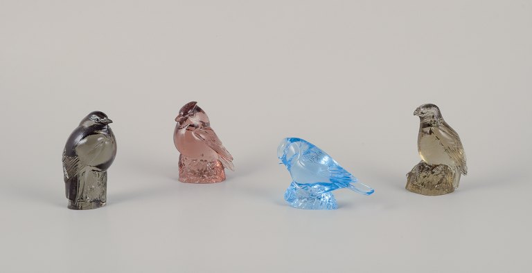 Paul Hoff for Kosta Boda / Svenskt Glas, fire figurer i kunstglas.WWF.