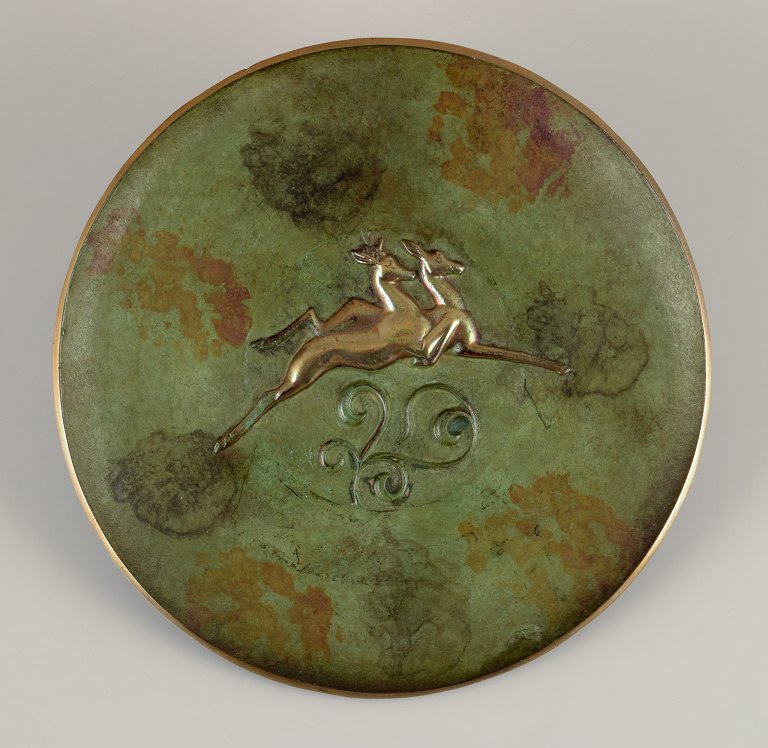 Ove Fritz Rasmussen, Danish bronze caster.Art Deco bronze dish.