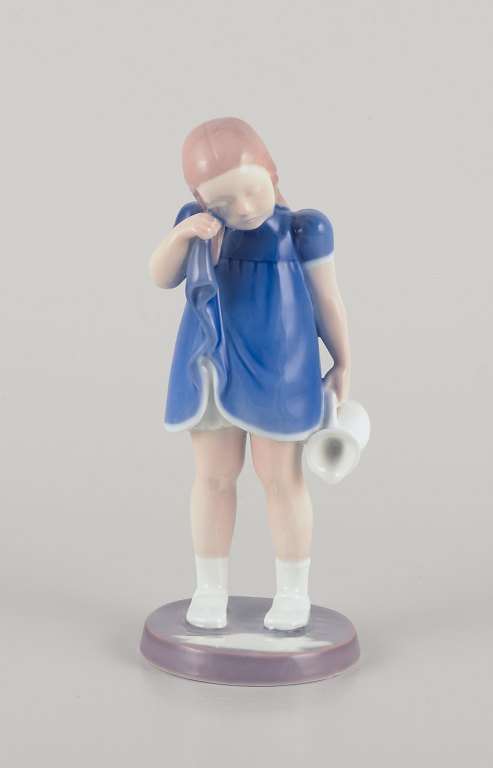 Bing and Grondahl, Porcelain figure of "Spilled Milk / Do not cry over spilled milk".