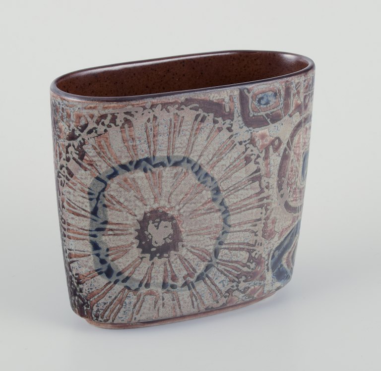 Niels Thorsson for Royal Copenhagen."Baca" vase in faience.