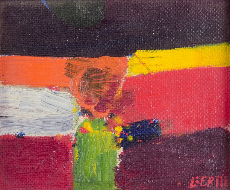 Lars Bertle, Svensk kunstner.
Olie på plade.
Abstrakt komposition.
